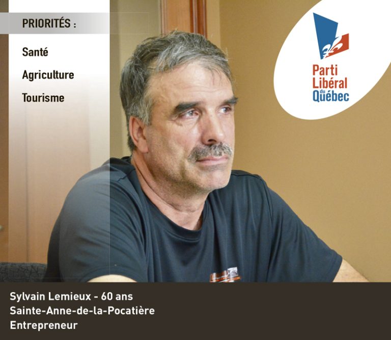 Sylvain Lemieux, candidat du Parti libéral du Québec Journal Le Placoteux